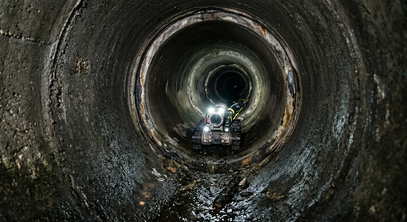 Robotic sewer camera inspecting pipe interior for Drain Snake Service in Rolling Meadows